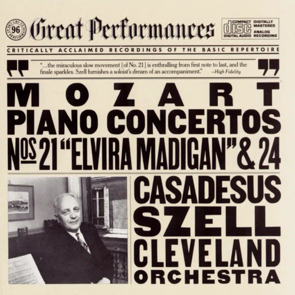 Mozart: Piano Concerto No. 21 in C Major, K. 467 "Elvira Madigan" & Piano Concerto No. 24 in C Minor, K. 491