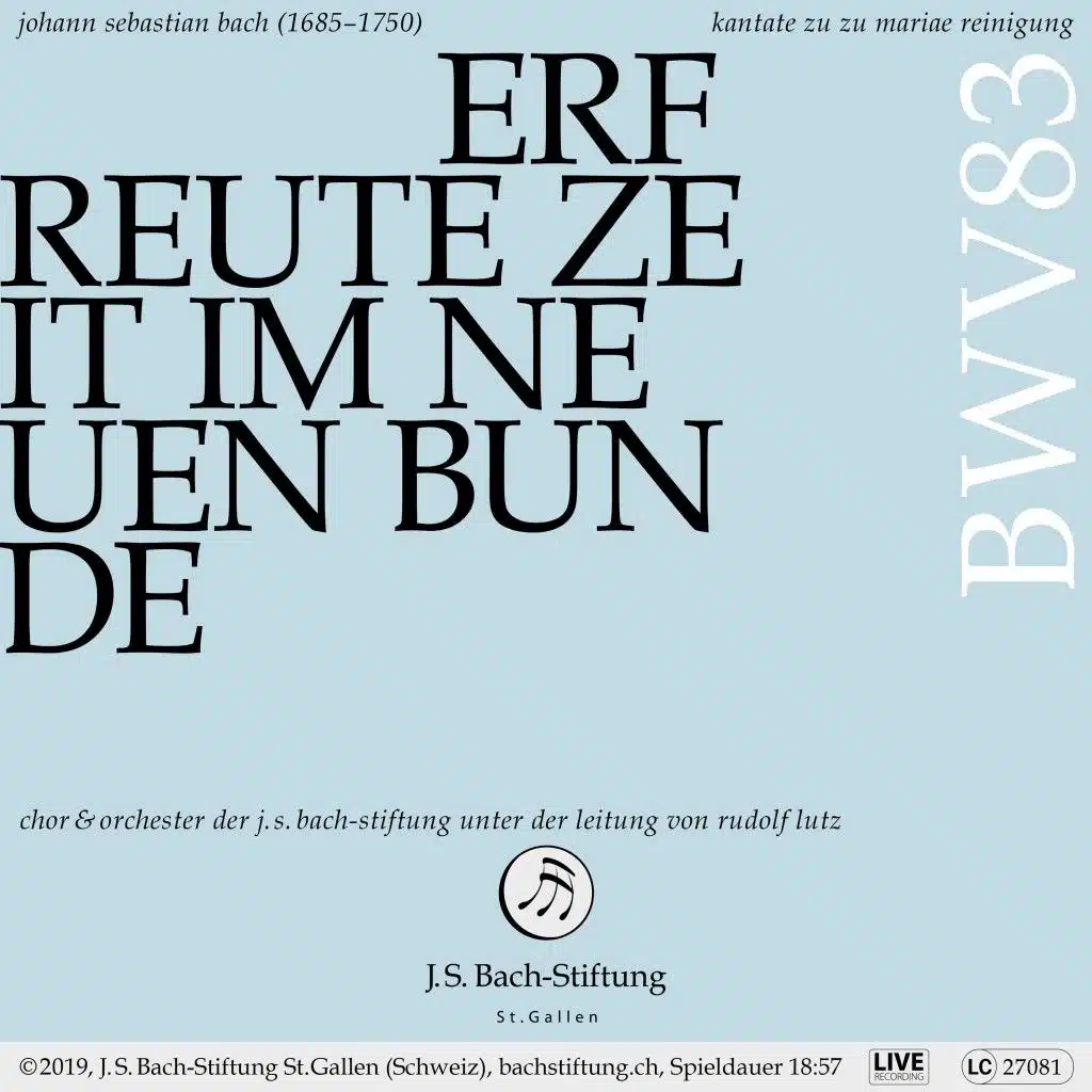 1. Arie (Alt) - Erfreute Zeit im neuen Bunde (Live)