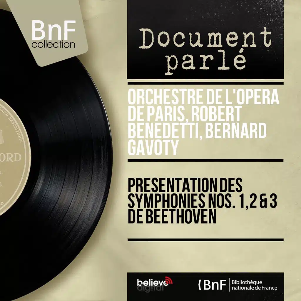 Présentation des symphonies Nos. 1, 2 & 3 de Beethoven - Remastered, Mono Version