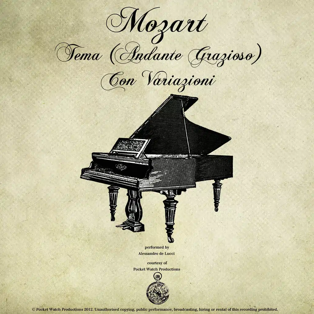 Piano Sonata No. 11 in A, K.331 'Alla Turca', I, Tema (Andante Grazioso) Con Variazioni