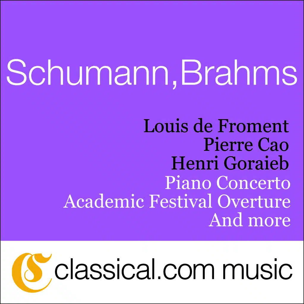 Robert Schumann, Piano Concerto In A Minor, Op. 54