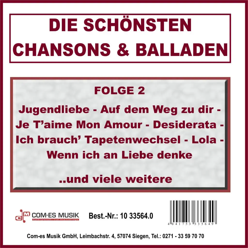 Die schönsten Chansons und Balladen, Vol. 2