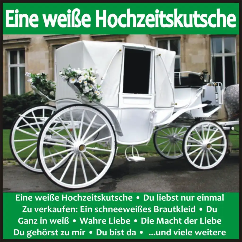 Eine weiße Hochzeitskutsche