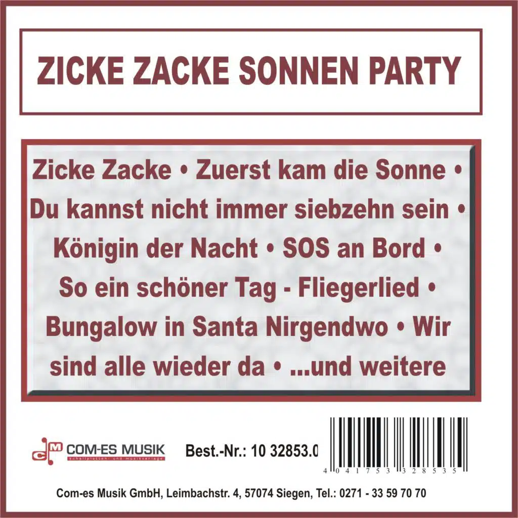 Zicke Zacke Sonnen Party