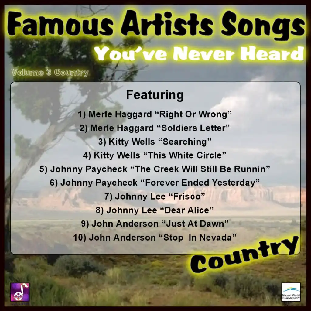 Famous Artists Songs You've Never Heard Country, Vol. 3