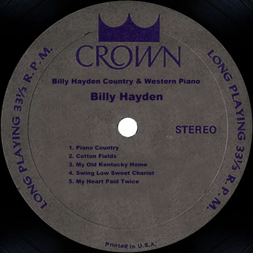 Billy Hayden Country & Western Piano