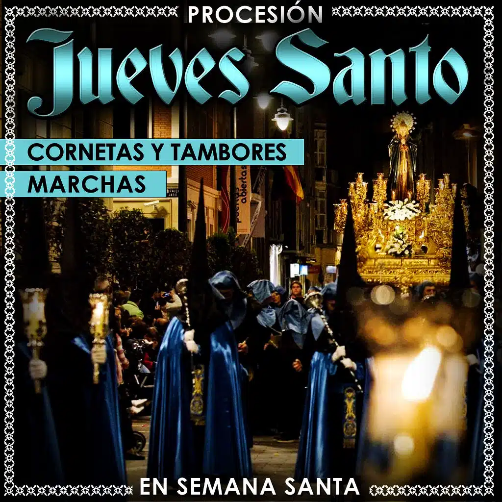 Maundy Thursday. Easter Holiday. Drum and Trumpet Band, Brass Band in Spain