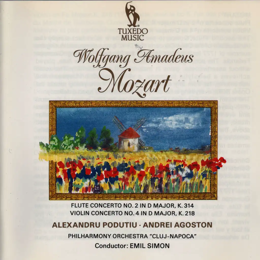 Mozart: Flute Concerto No. 2, K. 314 & Violin Concerto No. 4, K. 218