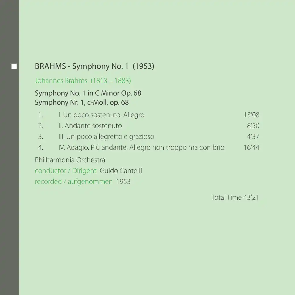 Symphony No. 1 in C Minor, Op. 68: II. Andante sostenuto