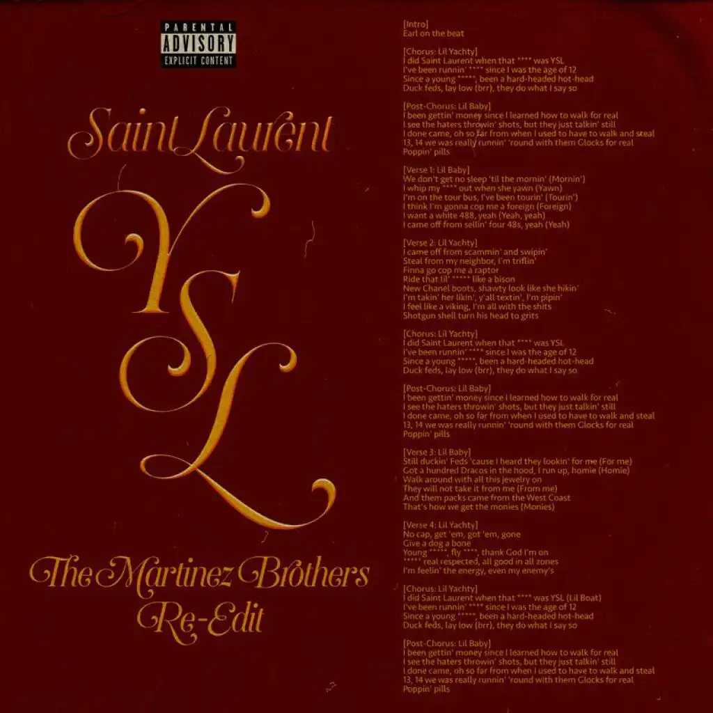SaintLaurentYSL (The Martinez Brothers Re-Edit) [feat. Lil Baby]