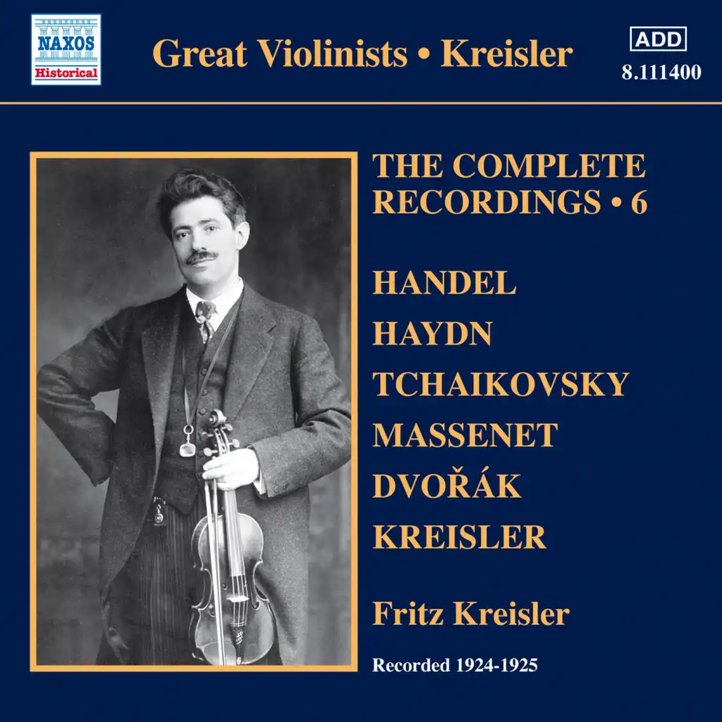 Souvenir de Hapsal, Op. 2, TH 125: No. 3, Chant sans paroles (Arr. F. Kreisler for Violin & Piano)