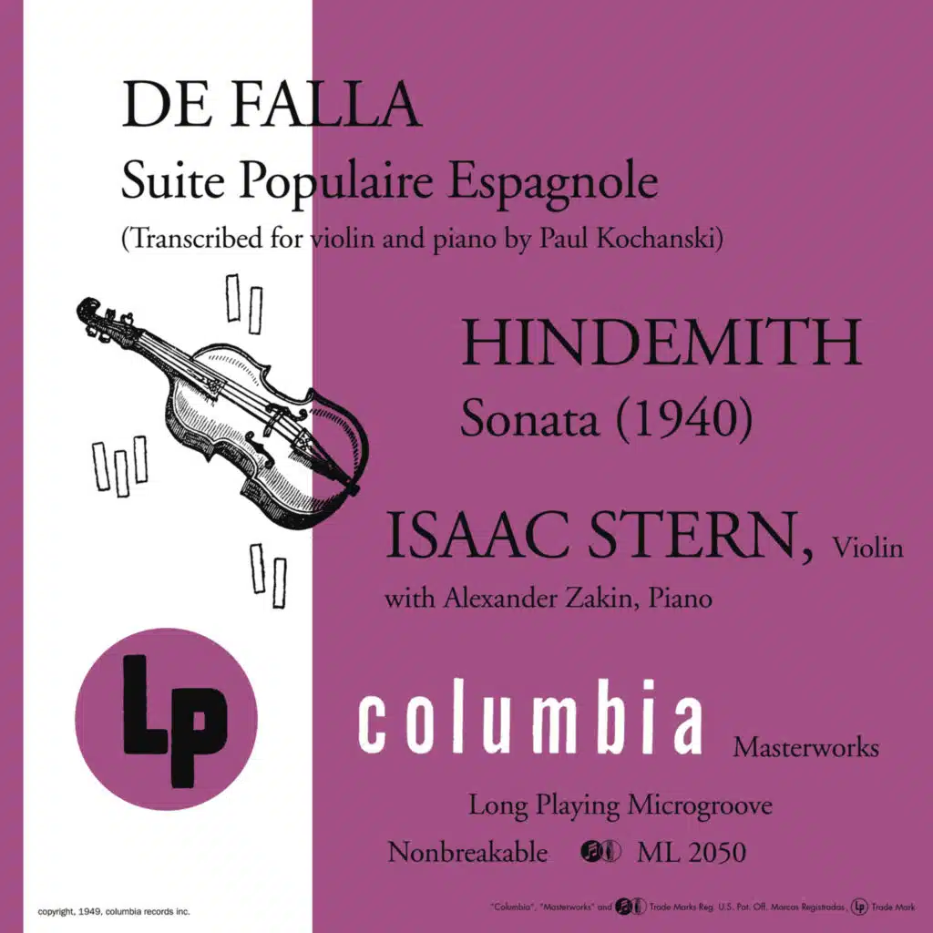 De Falla: Suite populaire espagnole - Hindemith: Sonata (1940)