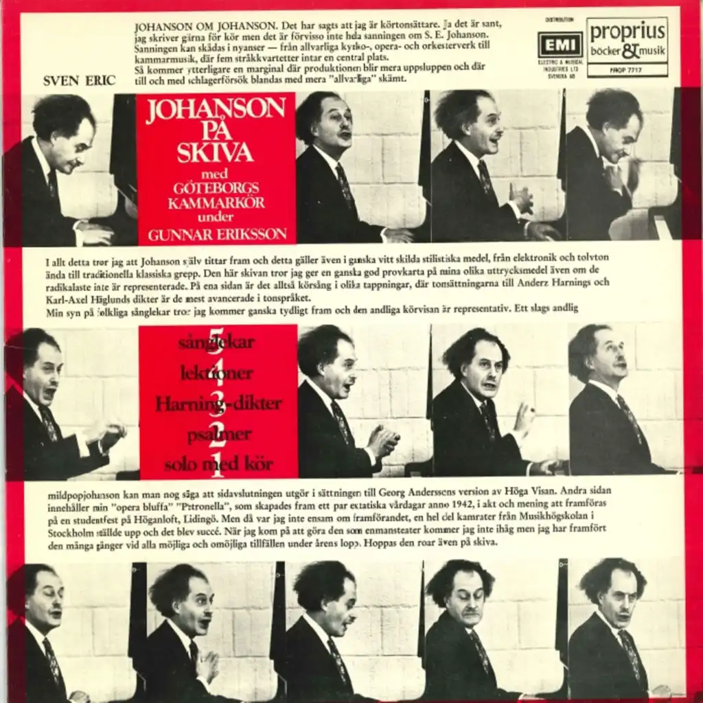 5 Sanglekar: No. 2, Aldrig nansin - No. 3, Valbogsmassodans fran Vastmanland - No. 4, Dansa i en ring - No. 5, Det glader mig av hjartans grund