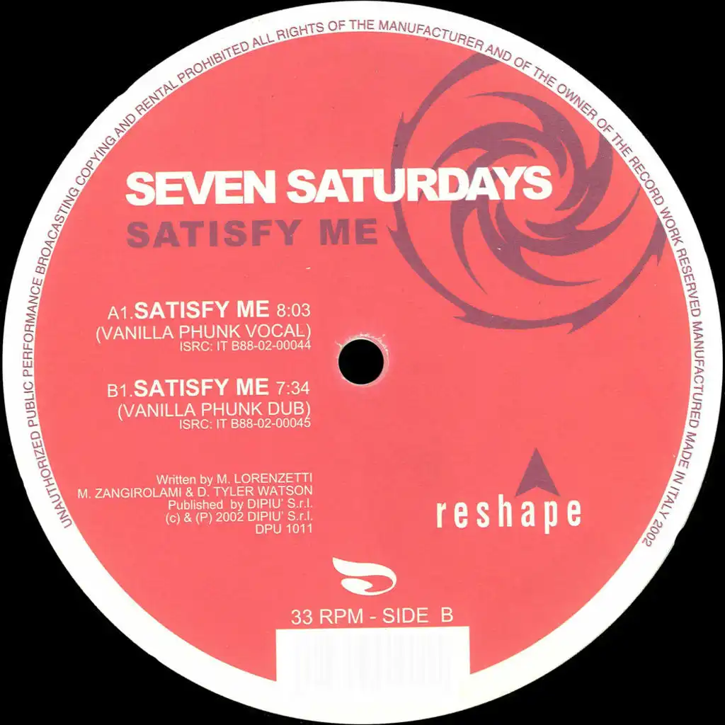 Satisfy Me (Dub Mix)