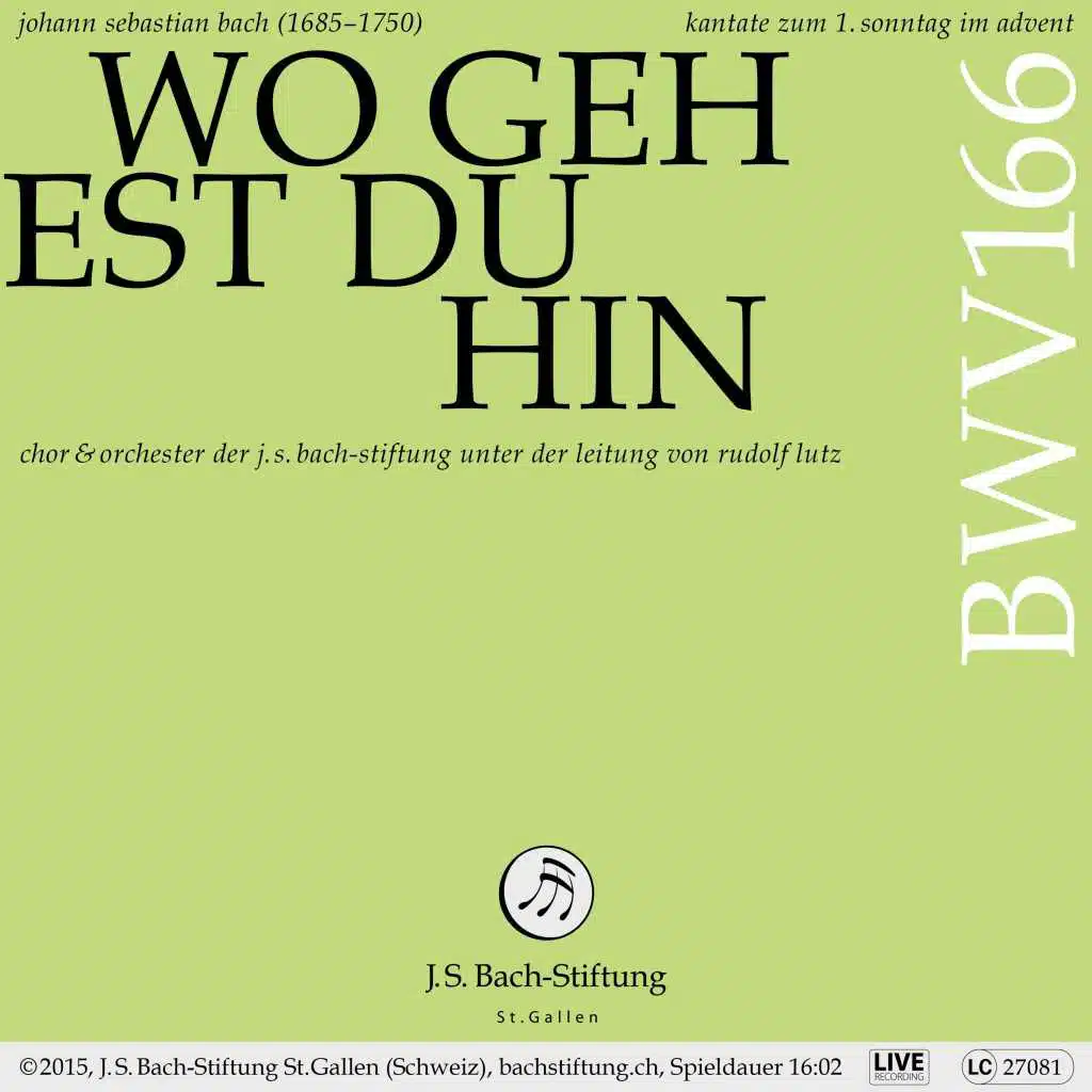 Chor & Orchester der J.S. Bach-Stiftung, Rudolf Lutz & Guro Hjemli