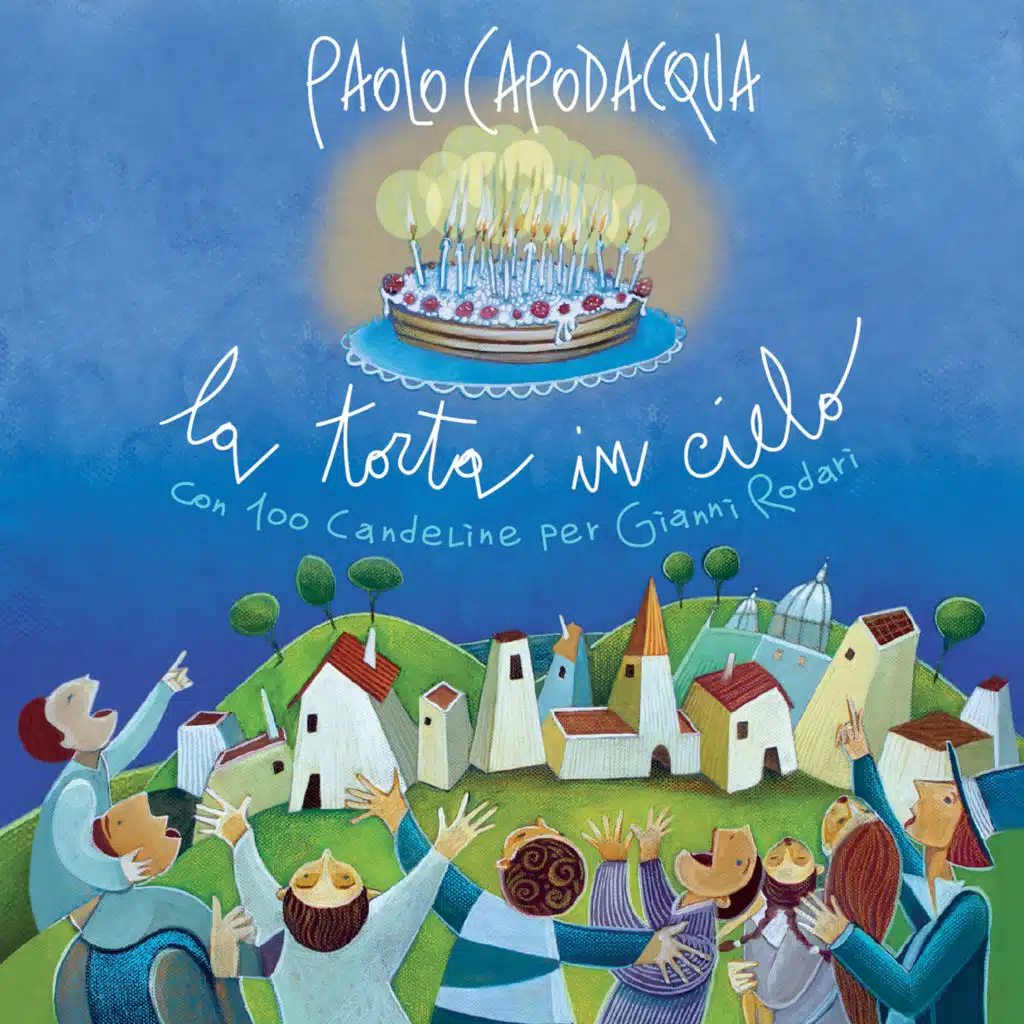 La torta in cielo con 100 candeline per Gianni Rodari