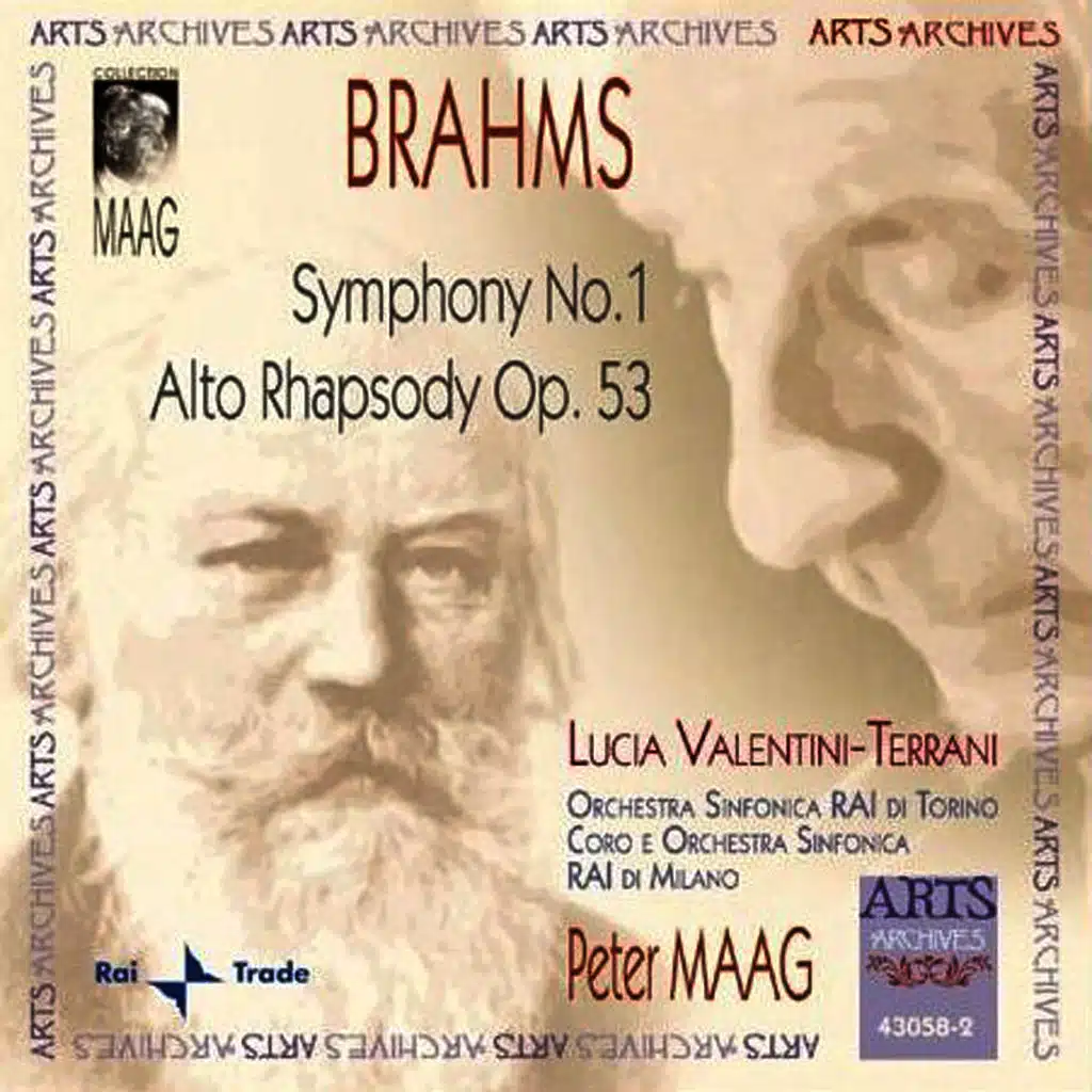 Brahms: Symphony No. 1 / Alto Rhapsody, Op. 53