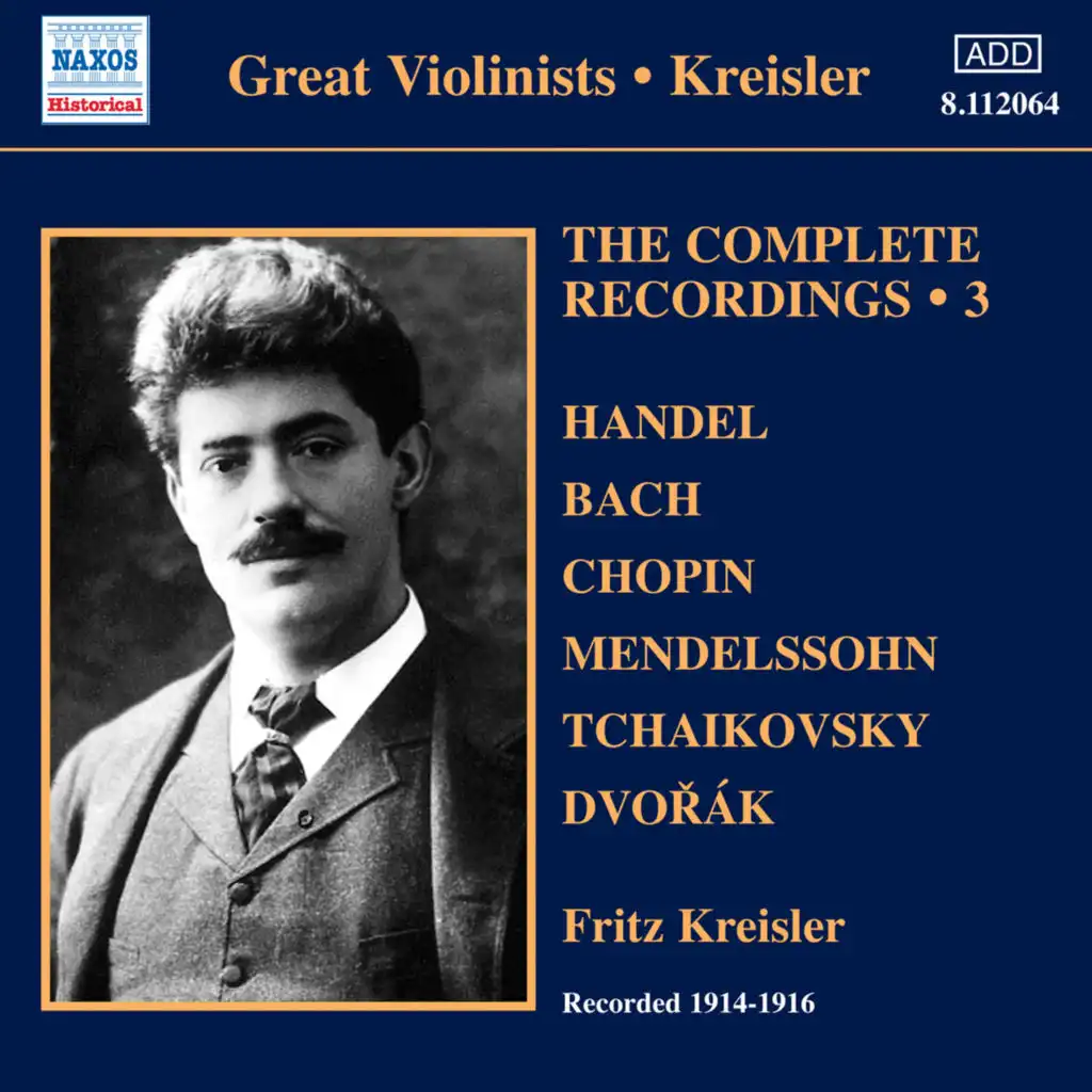 Violin Sonatina in G Major, Op. 100, B. 183: II. Larghetto, "Indian Lament" (Arr. F. Kreisler for violin and piano)