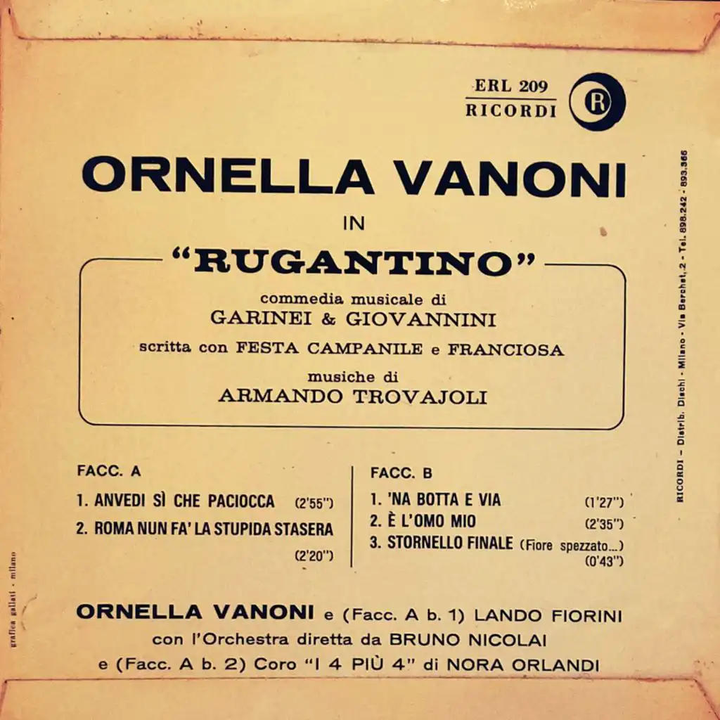 Ornella Vanoni, Orchestra Diretta Da Bruno Nicolai & Il Coro