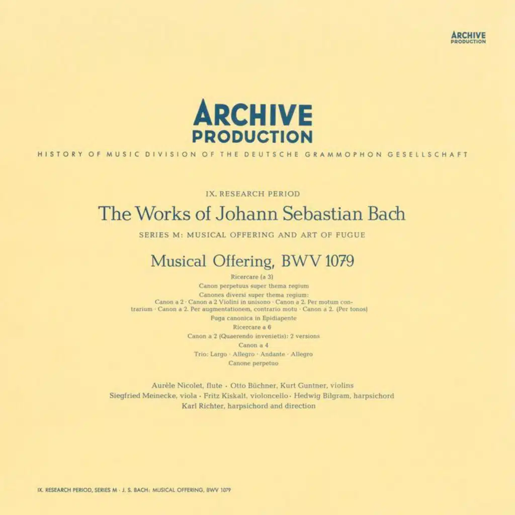 J.S. Bach: Musikalisches Opfer, BWV 1079: Canon I, a 2 cancrizans