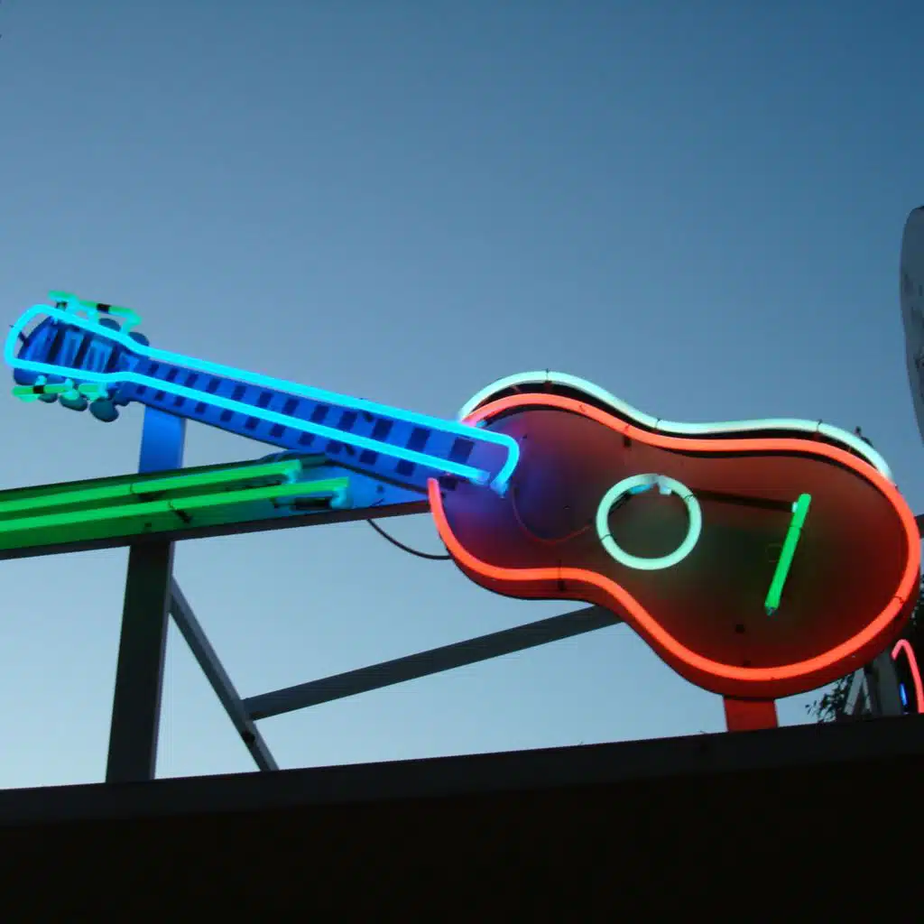 Under the neon lights