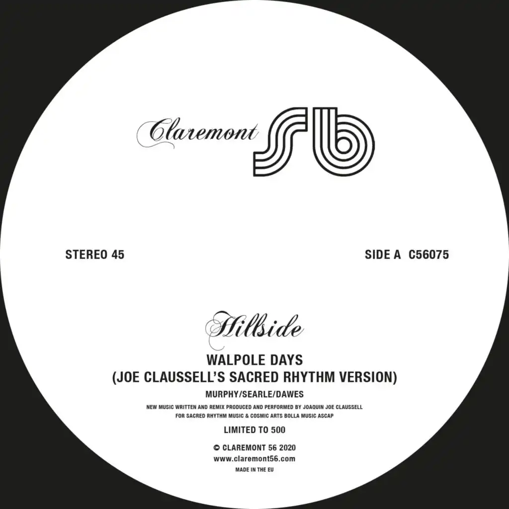 Walpole Days (Joe Claussell's Sacred Rhythm Mix)