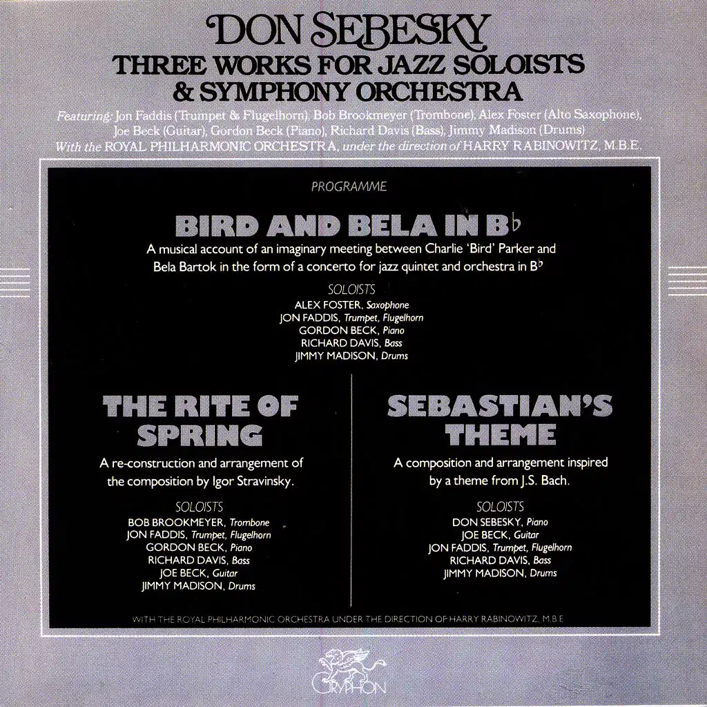 Three Works For Jazz Soloists & Symphony Orchestra