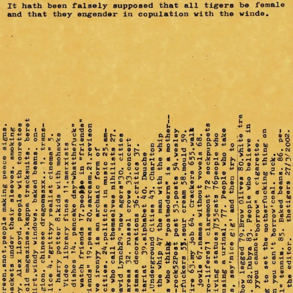 It Hath Been Falsely Supposed That All Tigers Be Female and That They Engender in Copulation With the Winde