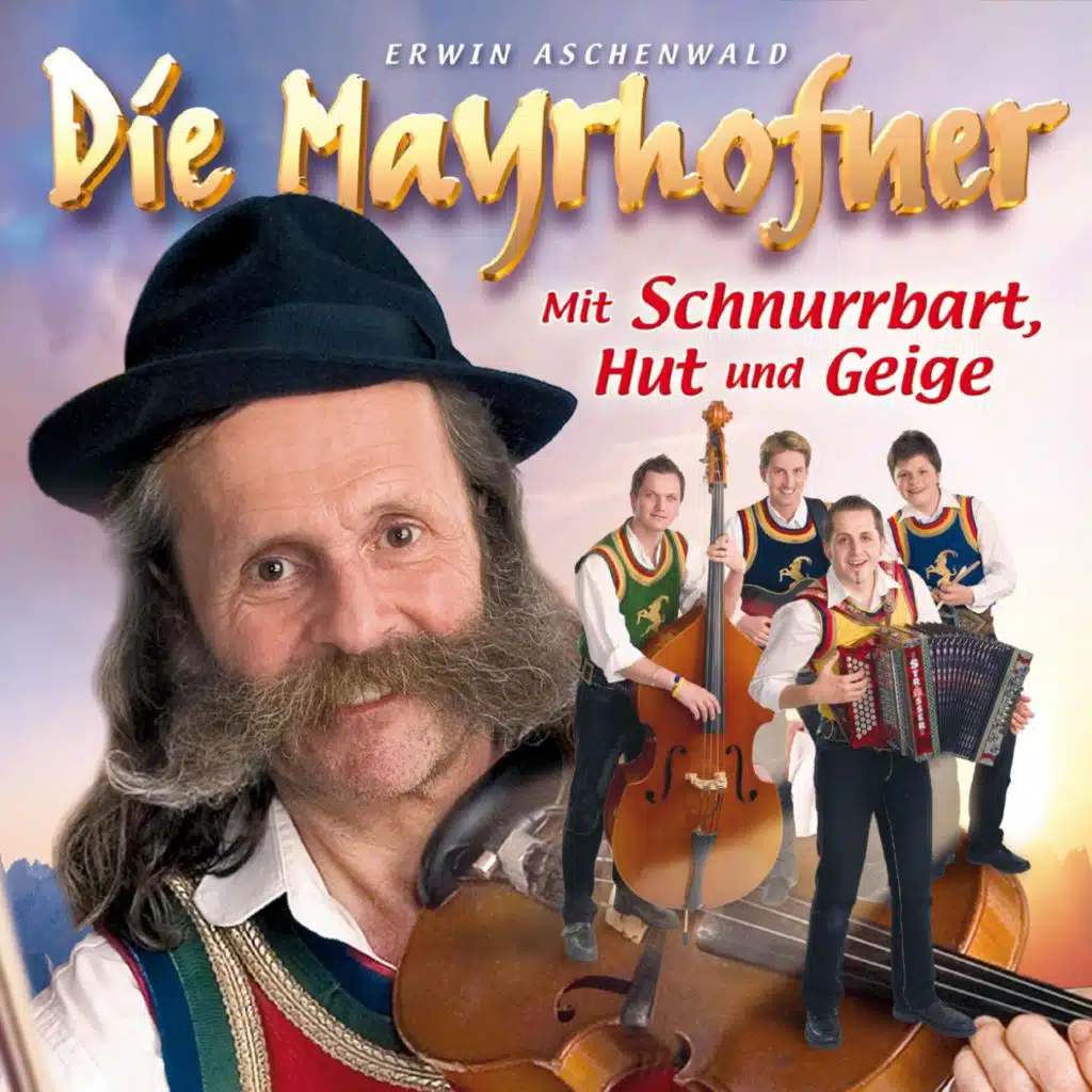 Mit Schnurrbart, Hut und Geige