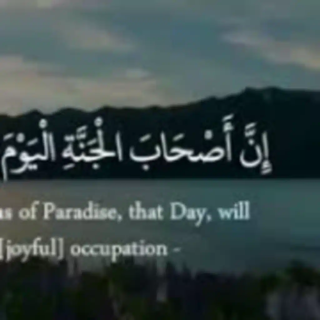 ان أصحاب الجنة اليوم في شغل فاكهون