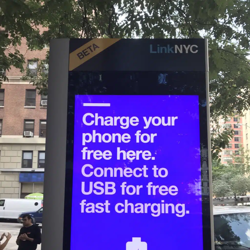 Free public charge/wifi booths - great idea