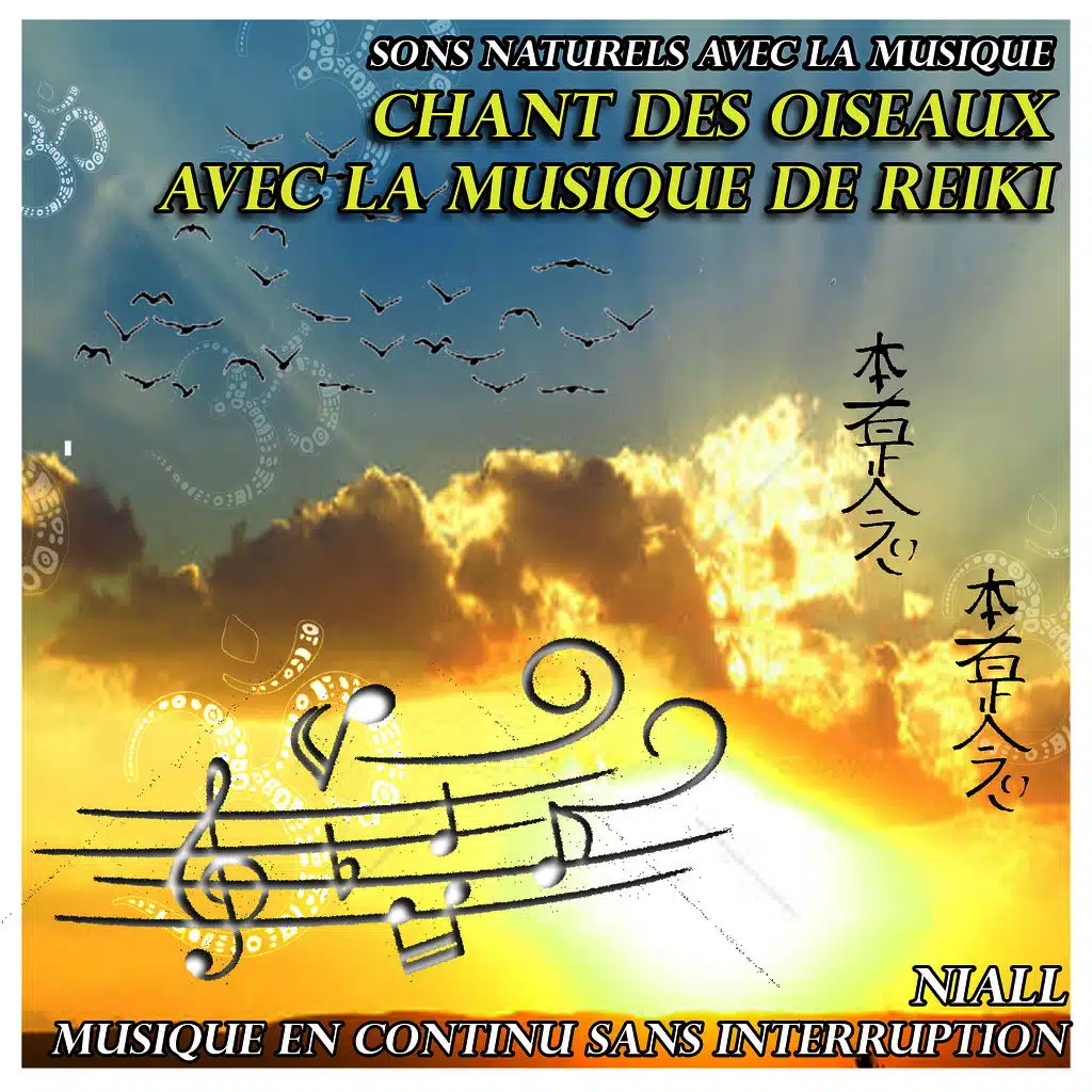 Sons naturels avec la musique: Chant des oiseaux avec la musique de reiki