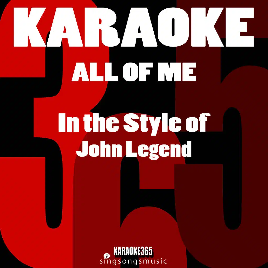 All of Me (In the Style of John Legend) [Karaoke Version] - Single