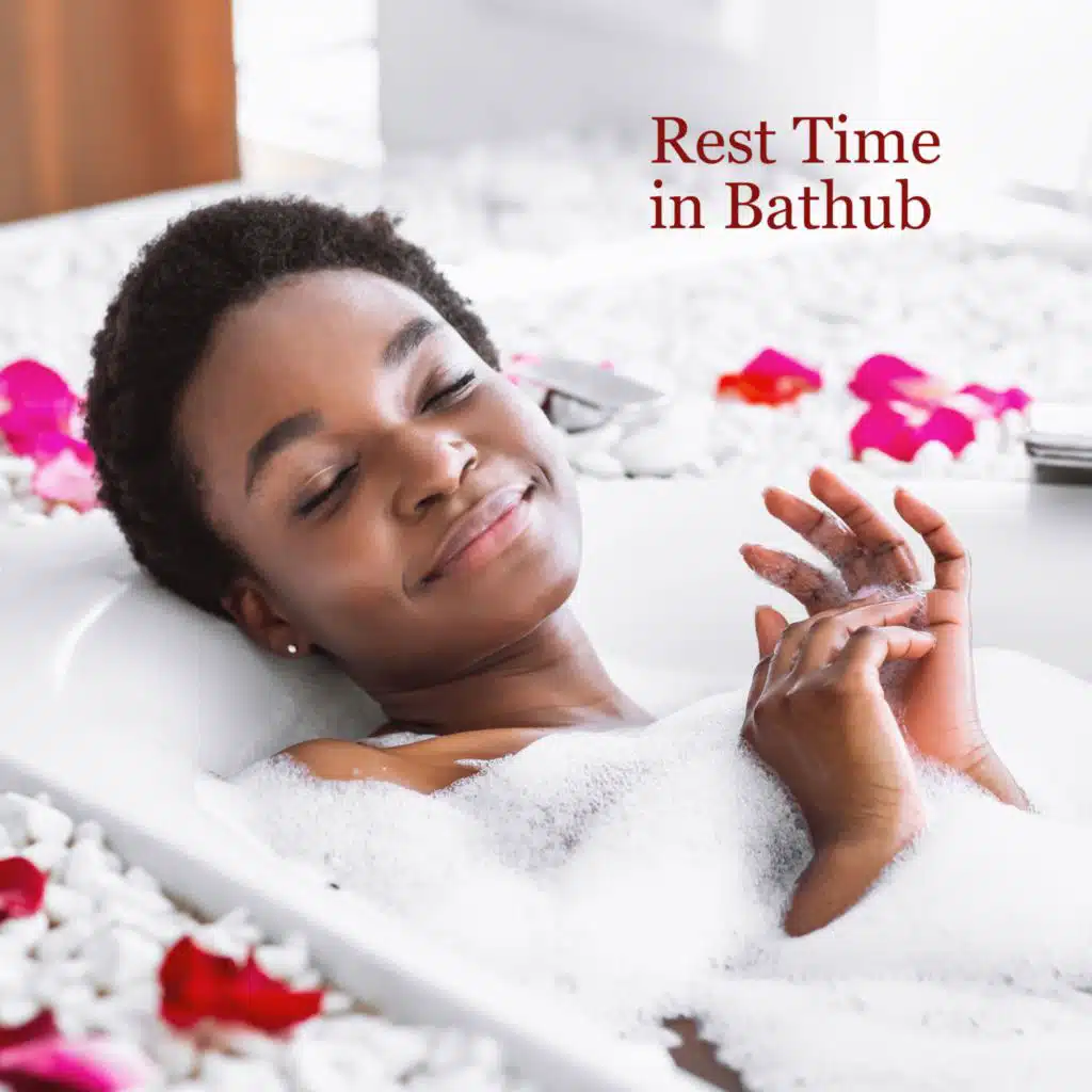 Rest Time in Bathub (Good Regeneration, Gently Atmosphere, Bath Balls, Candles and a Glass of Wine, Full Relaxation)