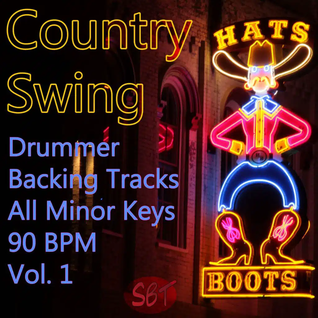 Country Swing Drum Backing Track in D Minor 90 BPM, Vol. 1