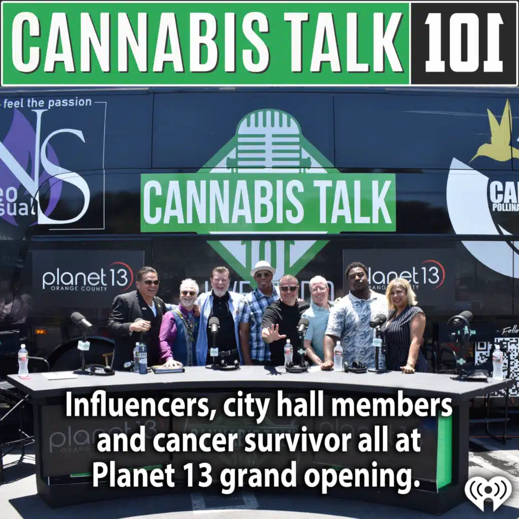 Influencers, city hall members and cancer survivor all at Planet 13 grand opening.
