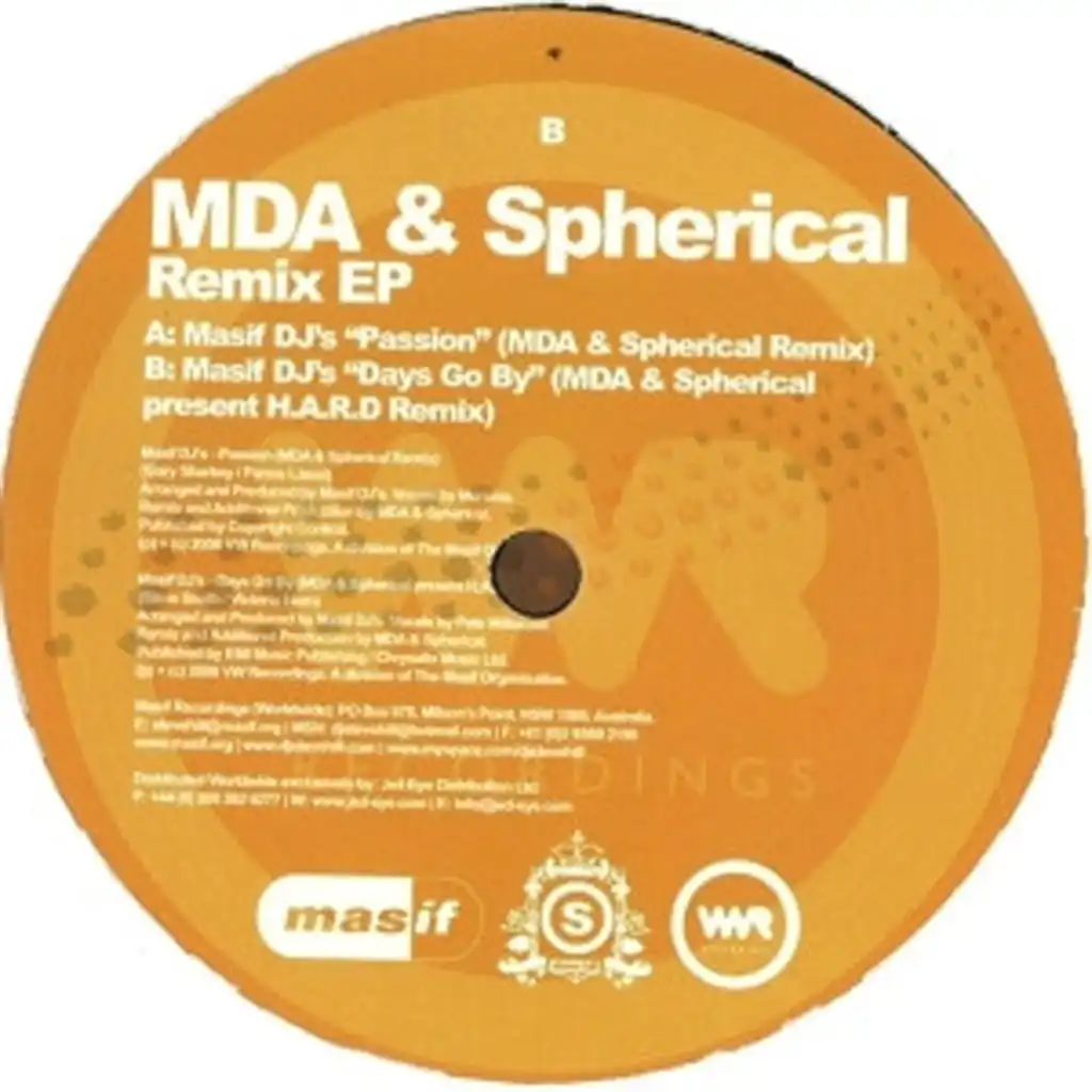 Days Go By (Steve Hill, MDA & Spherical Mix)