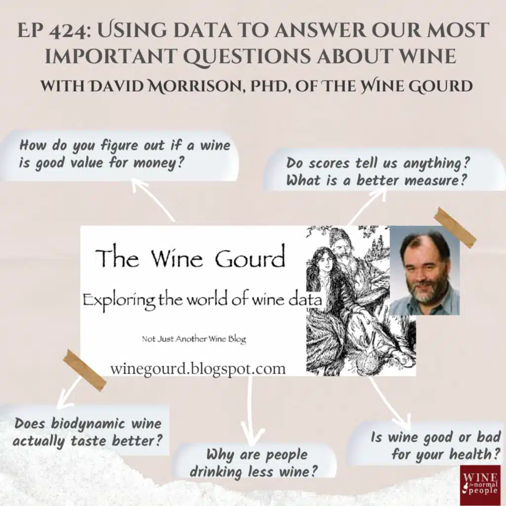 Ep 424: Using data to answer our most important questions about wine with David Morrison, PhD, of The Wine Gourd
