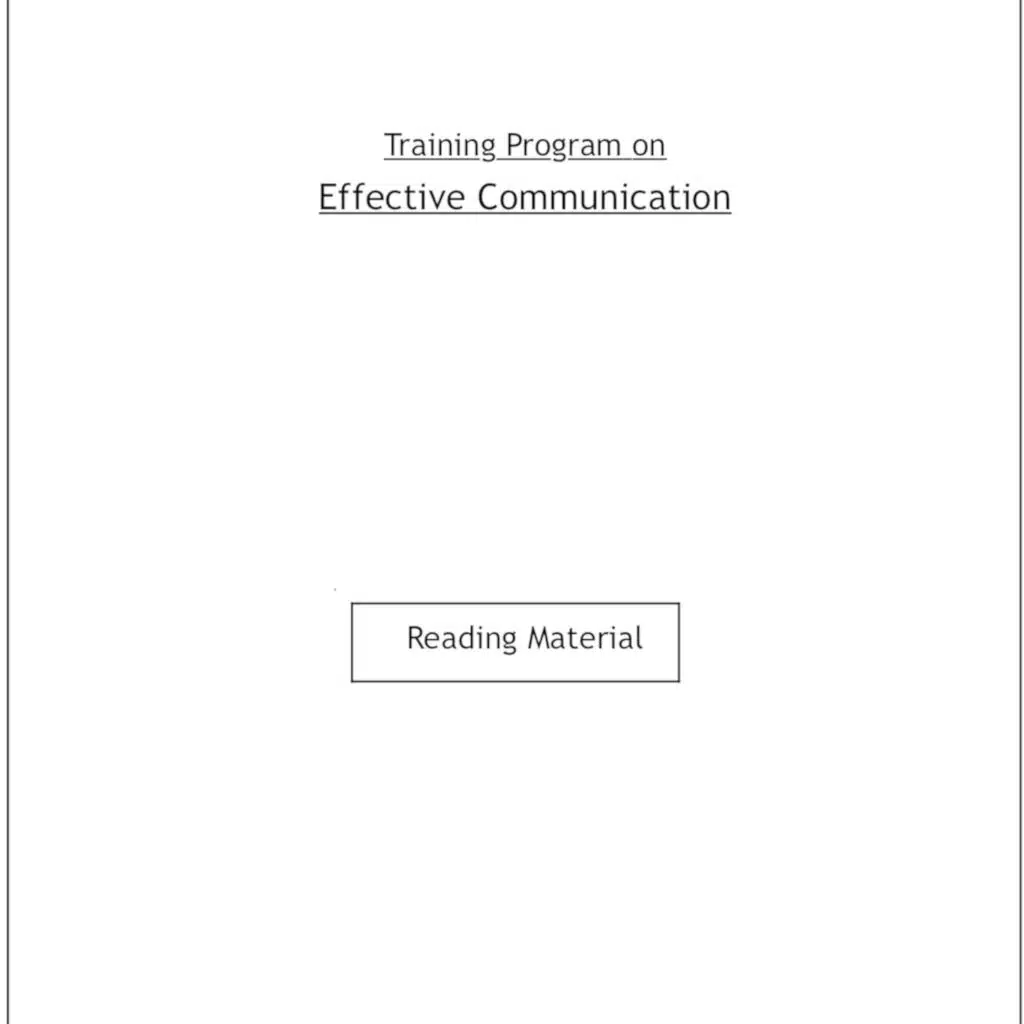 1- Training Program on Effective Communication
