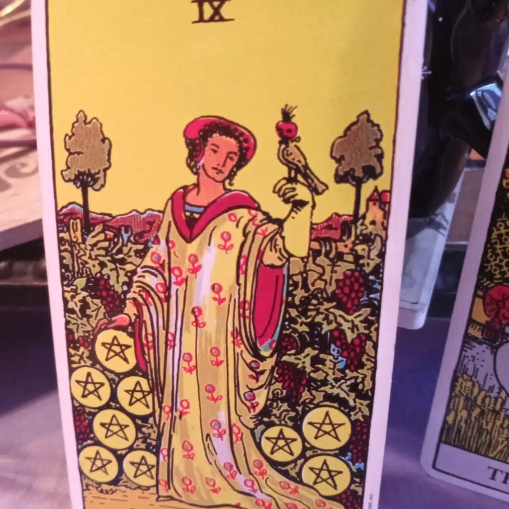 9 of Pentacles-Coffee Tea Tarot S1:EP65