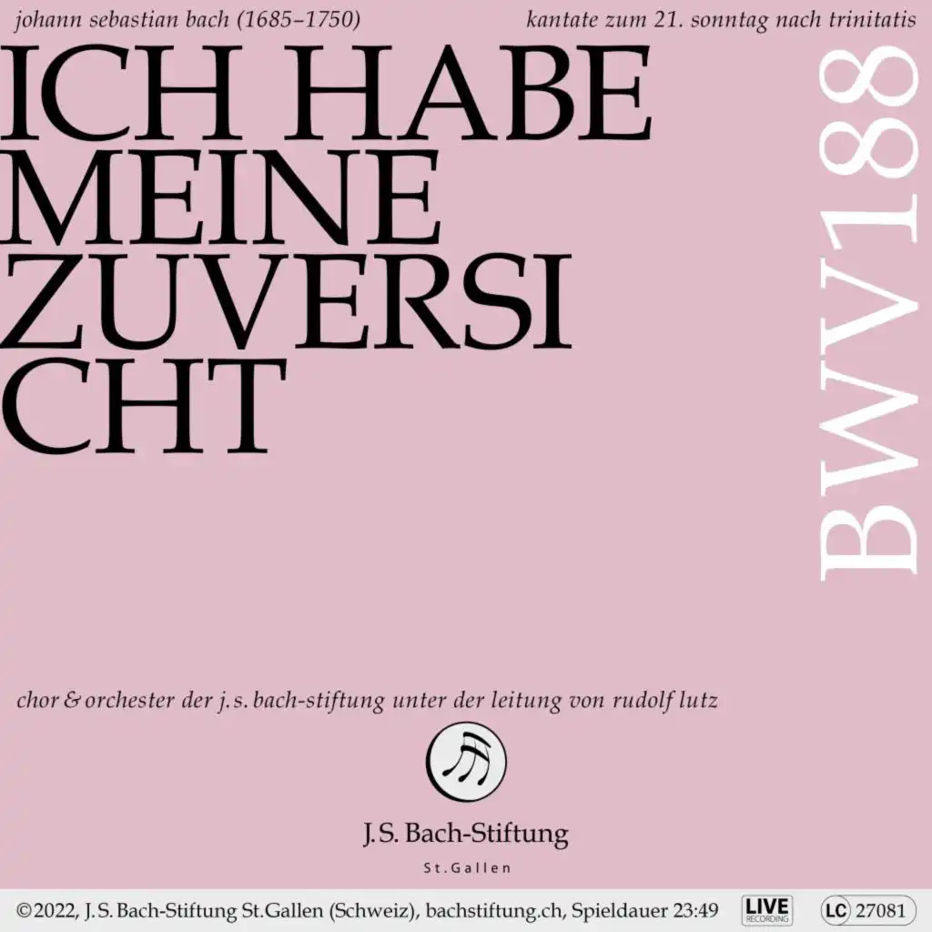 Jan Börner, Chor der J.S. Bach-Stiftung, Orchester der J.S. Bach-Stiftung & Rudolf Lutz