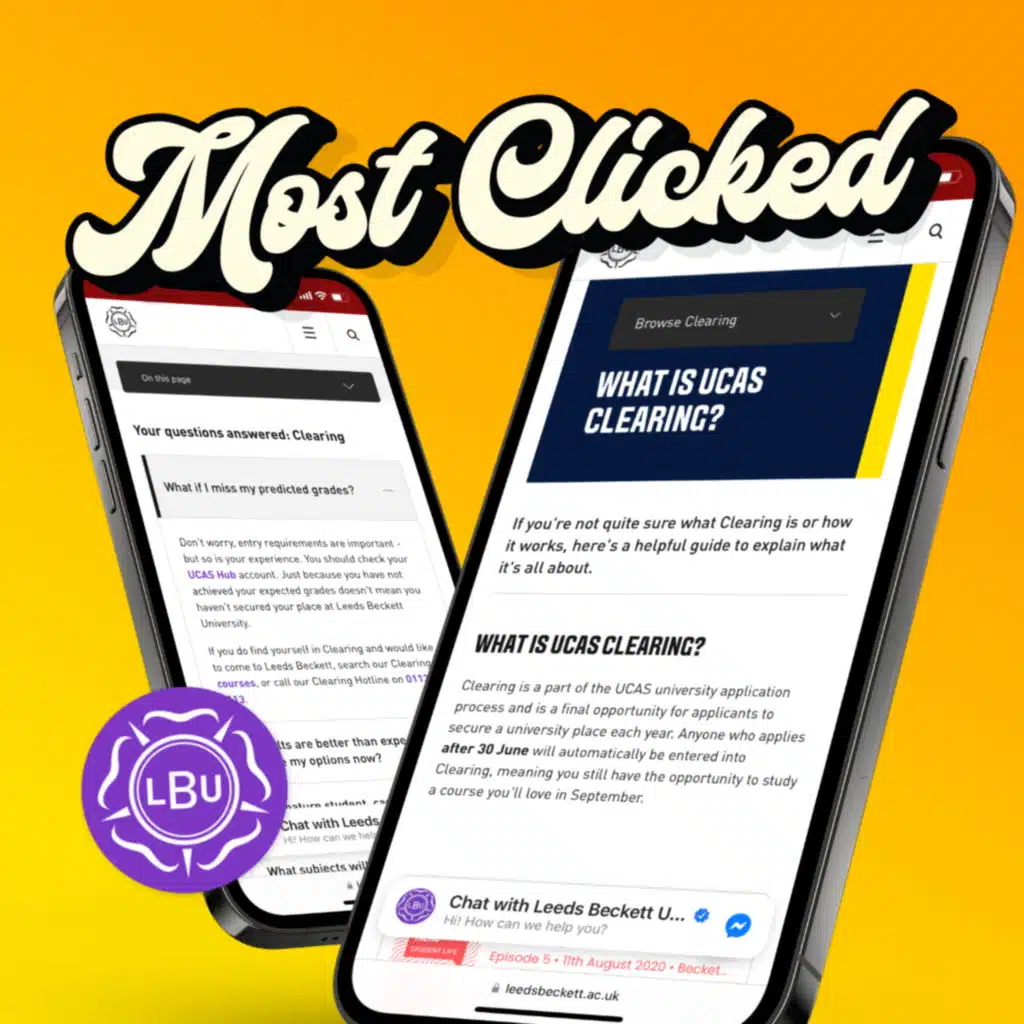 What makes a good university clearing page? - Most Clicked #30