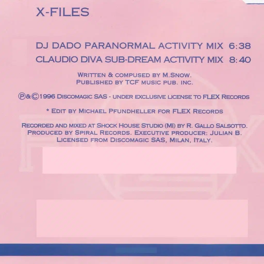 X Files (Claudio Diva Sub-Dream Activity Mix)