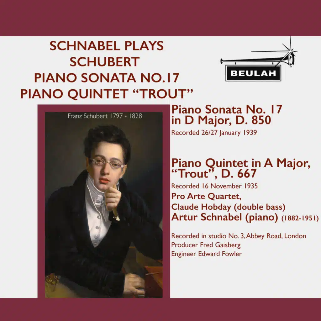 Piano Quintet in a Major, D. 667 "Trout": III. Scherzo (Presto) and Trio [feat. Pro Arte Quartet & Claude Hobday]