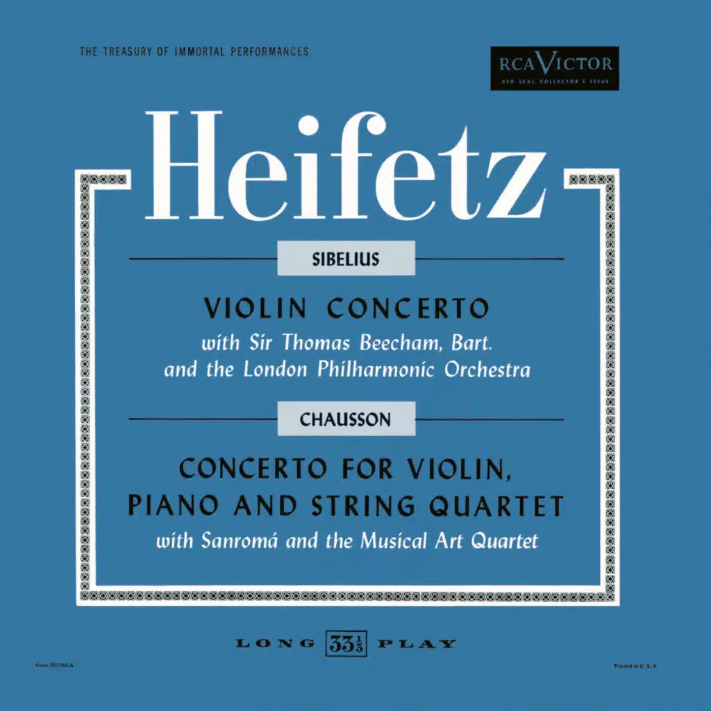 Sibelius: Violin Concerto, Op. 47, in D Minor, Chausson: Concerto for Violin, Piano & String Quartet, Op. 21 in D
