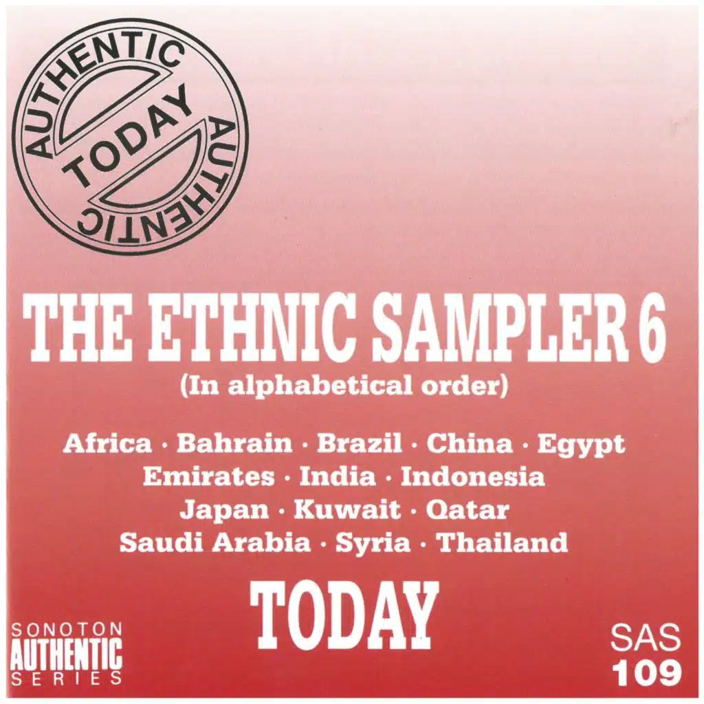 The Ethnic Sampler, Vol. 6 : Today (Africa / Bahrain / Brazil / China / Egypt / Emirates / India / Indonesia / Japan / Kuwait / Qatar / Saudi Arabaia / Syria / Thailand)