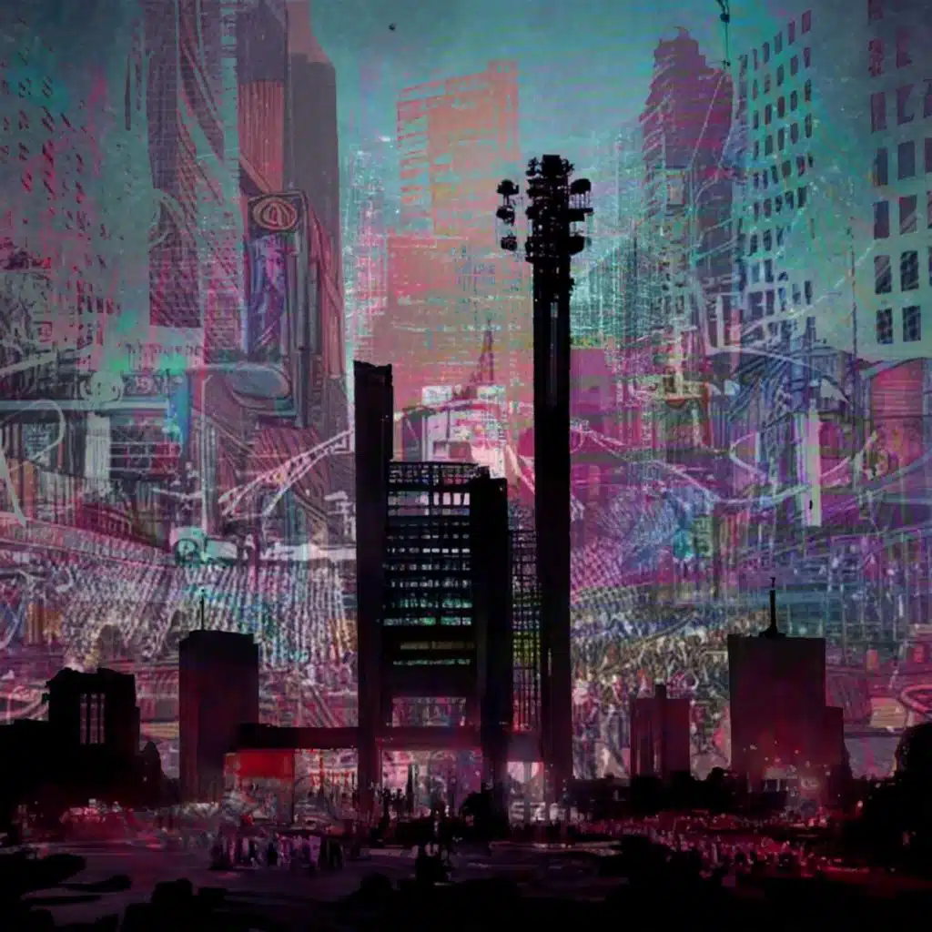 a machine as big as a city with a concert at the center