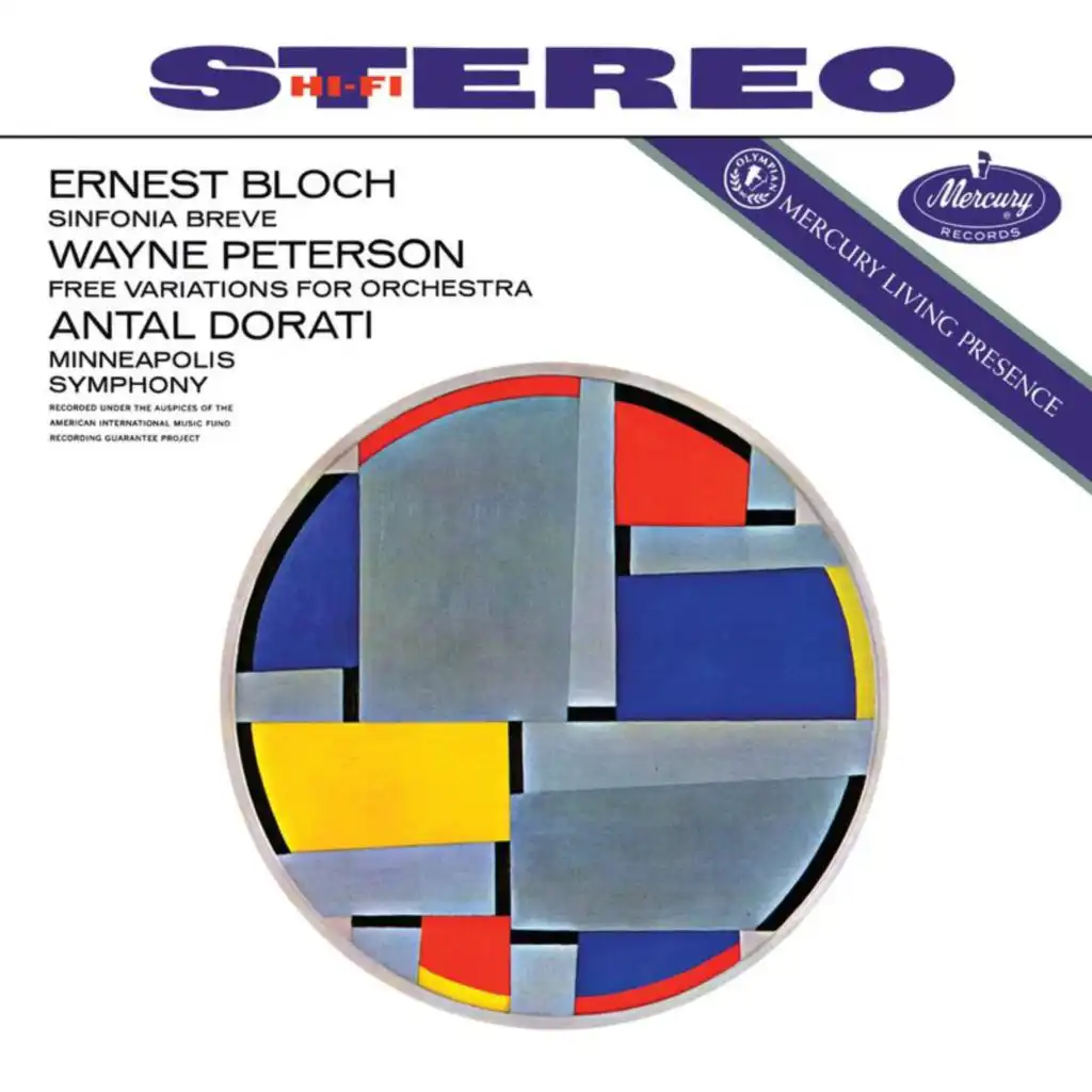 Bloch: Sinfonia breve; Peterson: Free Variations for Orchestra (Antal Doráti / Minnesota Orchestra — Mercury Masters: Stereo, Vol. 21)