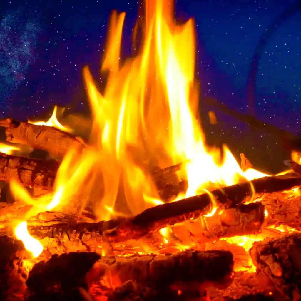 12 Hours Campfire & River Night Ambience | Nature White Noise for Sleep, Studying or Relaxation