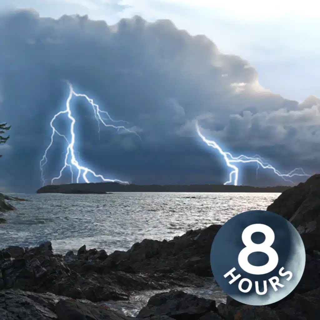 Distant Thunderstorm & Rolling Waves | Sound of Water and Thunder Noise For Sleeping 8 Hours